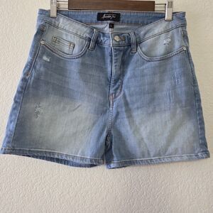 Alexander Jane Light Wash Tummy Control High Rise Shorts size Large